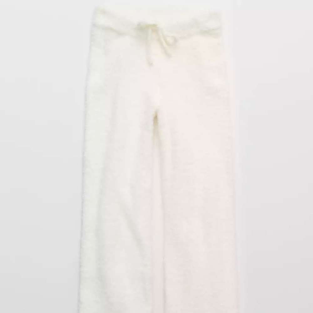 NWT Aerie Marshmallow Pajama pant L Soft Muslin (white), plush Sherpa